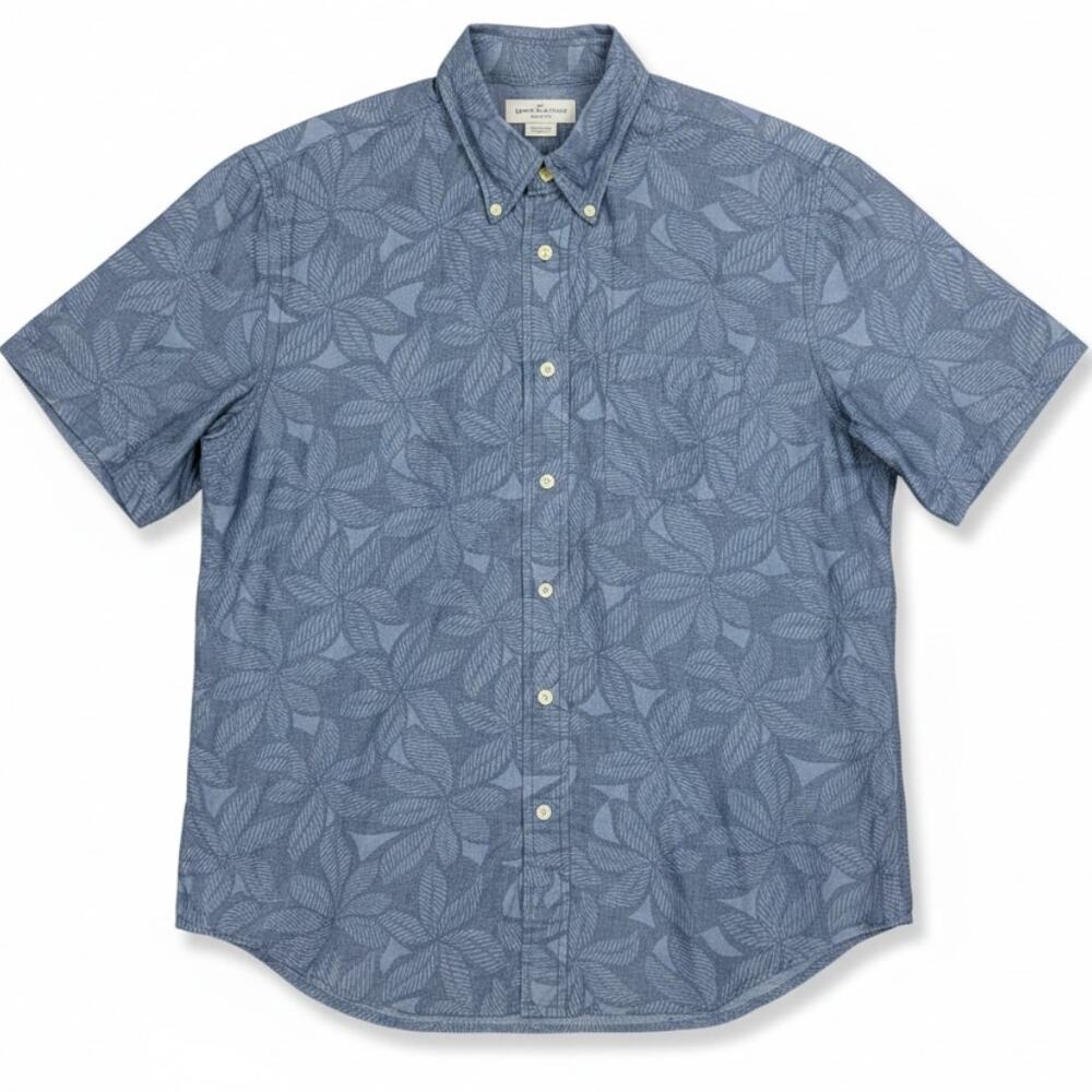 Brooks Brothers Regent Men's XL Hawaiian Shirt Blue Floral Beach Vacation Surf